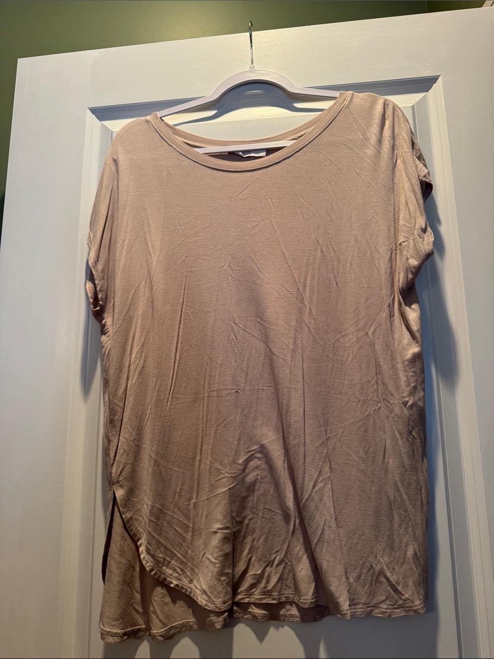 Double Zero Dusty Blush Short Sleeve Scoop Neck Tee
